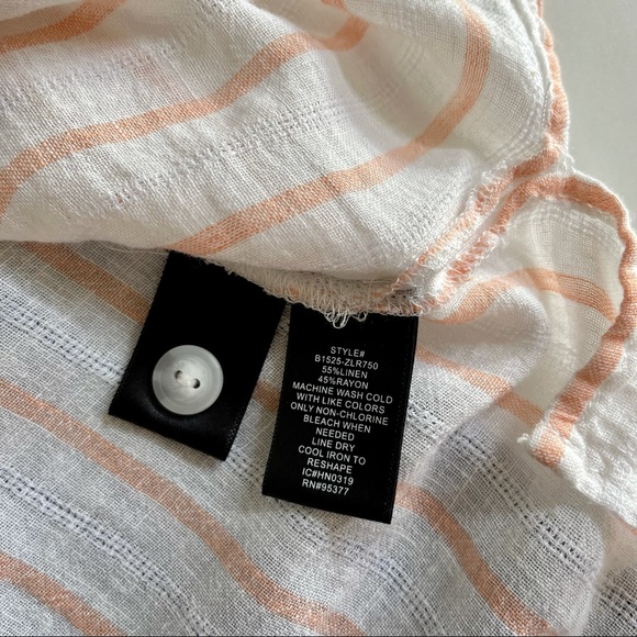 Sanctuary Linen Blend Striped Blouse Sz XS - Picture 5 of 9